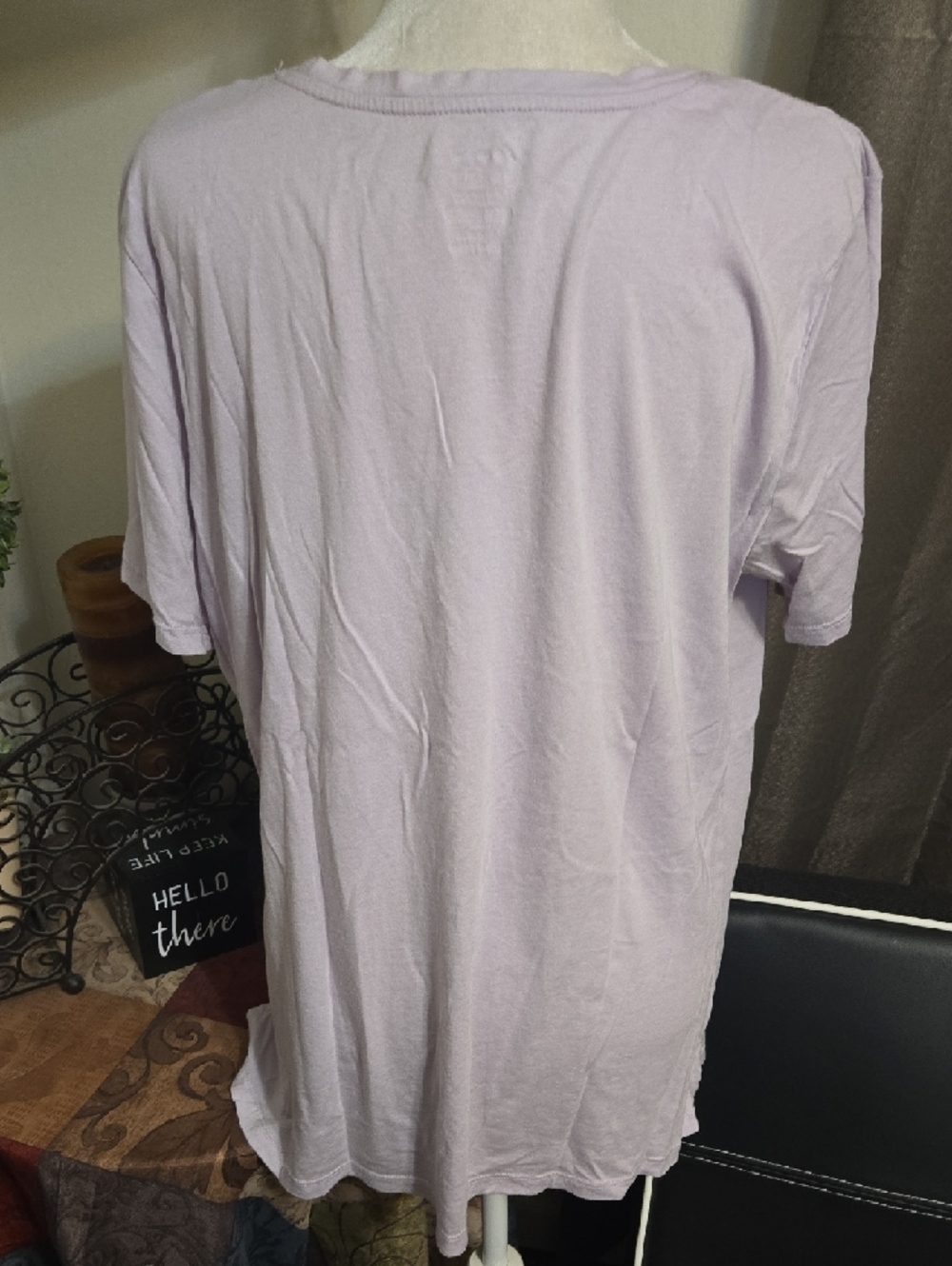 Classic V-Neck Short Sleeve Tee - Lavender - Picture 5 of 5
